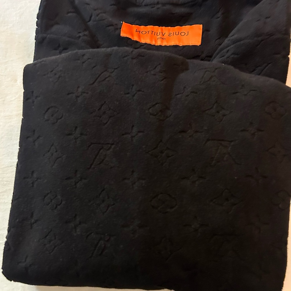 Louis Vuitton Black Monogram Embossed Scarf